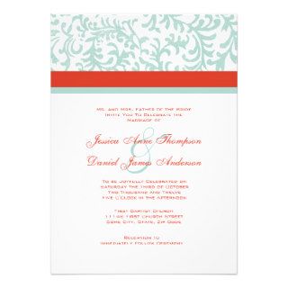 Red and Blue Wedding Invitation