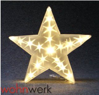 Beleuchteter Hologramm Stern 20 LED X Mas Weihnachten Weiss Deko Küche & Haushalt
