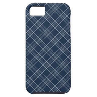 Cool Navy Blue and White Plaid Pattern Gifts iPhone 5 Covers