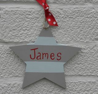 personalised stripey star by brambleberries