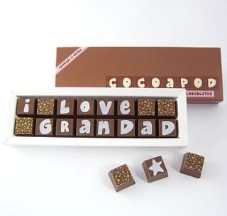 personalised chocolates for grandads by chocolate by cocoapod chocolate