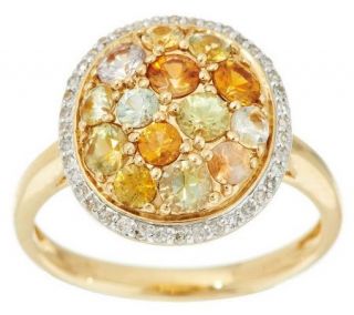 1.40 ct tw Montana Sapphire & Diamond Cluster Ring, 14K —