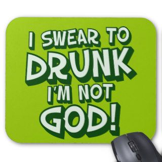 Funny Green Beer Drinking Mousepads
