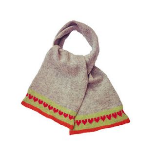 knitted child's love scarf by gabrielle vary knitwear