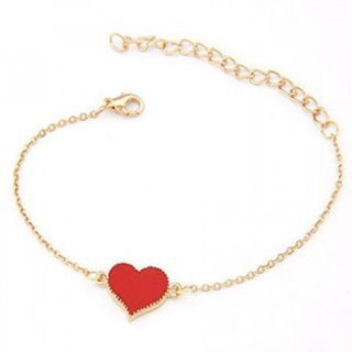 red heart charm bracelet by junk jewels