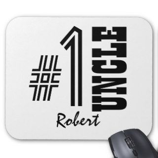 Number One UNCLE Black and White Modern Gift Mouse Pads