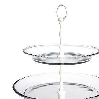 two tier glass cake stand by pepper & brown
