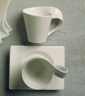 set of four 'swish' cup and saucer sets by contemporary weddings