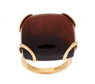 Bold Red Tigers  Eye Cabochon Ring, 14K —