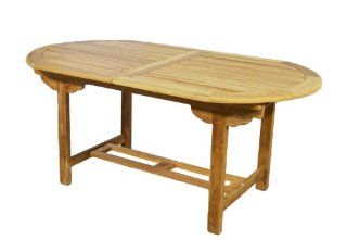 DIVERO Tisch Teak Gartentisch Holztisch Holz 170/230 cm massiv ausziehbar oval Garten