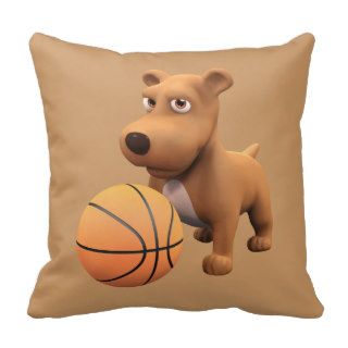 3d Dog Basketball Player (editable) Throw Pillow