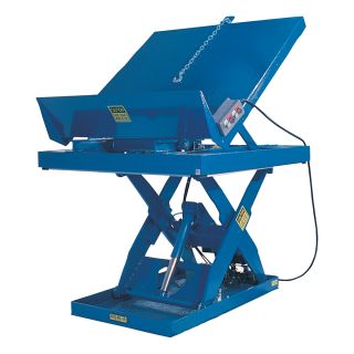 Vestil Lift & Tilt Scissor Table — 3,000-lb. Capacity, 48in.L x 48in.W, Model# EHLTT-4848-3-47  AC Powered Lift Tables