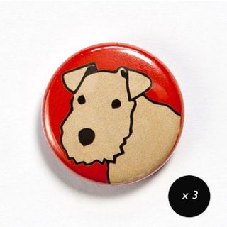 set of three lakeland terrier magnets by forever foxed