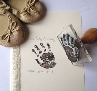 baby or child life size handprint stamp by stompstamps
