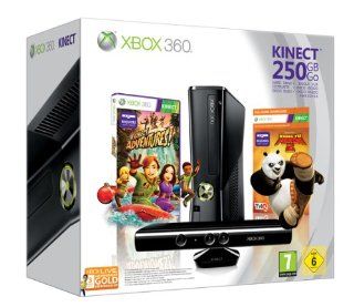 Xbox 360 S 250 GB Kinect Bundle Kung Fu Panda, schwarz matt Games