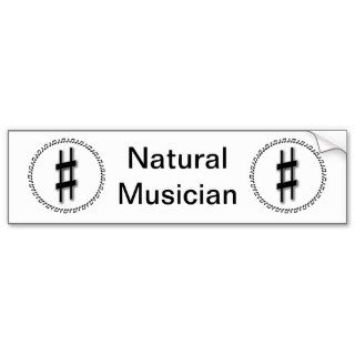 Sharp Music Note Design Bumper Sticker