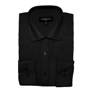 Ferrecci Men's Slim Fit Charcoal Collared Formal Shirt Ferrecci Dress Shirts