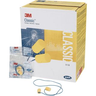 3M E-A-R Classic Corded Earplugs — 200 Pairs, Model# 311-1101  Hearing Protection