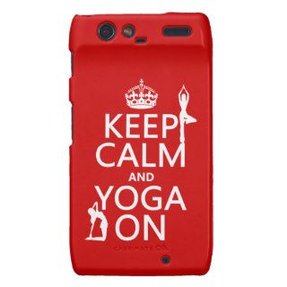 Keep Calm and Yoga On (customize colors) Motorola Droid RAZR Cover
