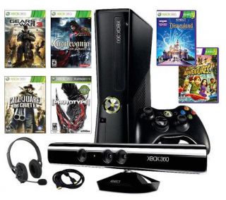 Xbox 360 Slim 4GB Kinect Bundle with Six Gamesand Accessories —