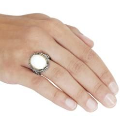 Journee Collection Two tone Antique style White Enamel Ring Journee Collection Fashion Rings