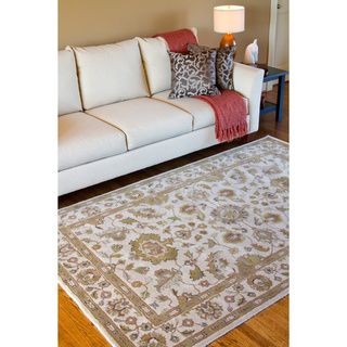 Hand tufted Camelot Ivory Floral Border Wool Rug (10 X 14)