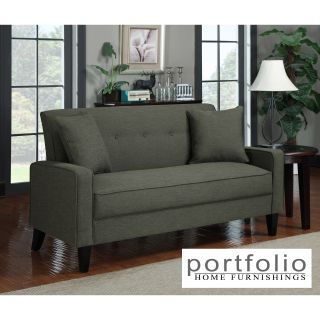 Portfolio Ellie Charcoal Gray Linen Sofa