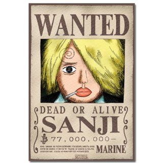 One Piece Wanted Steckbrief Sanji (52x38cm) Poster Plakat Küche & Haushalt