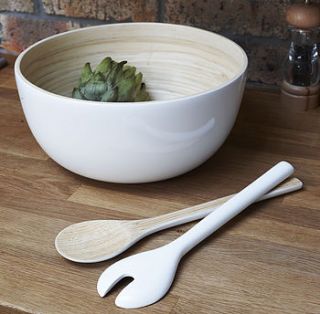pressed bamboo lacquer salad bowl by also home
