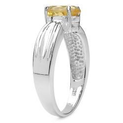 Malaika Sterling Silver Oval cut Citrine Ribbon style Ring Malaika Gemstone Rings