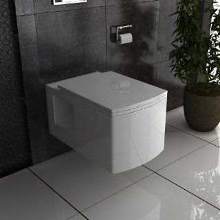 Wand Hnge WC / Farbe Weiss / Toilette mit WC Sitz / WC Sitz mit Soft Close Funktion Baumarkt