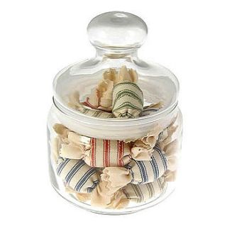 fabric & lavender sweets in glass jar by naive textile art