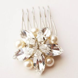 starlight diamante and pearl mini hair comb by jewellery made by me
