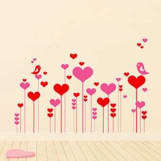 heart and flower garden wall sticker pack by snuggledust studios