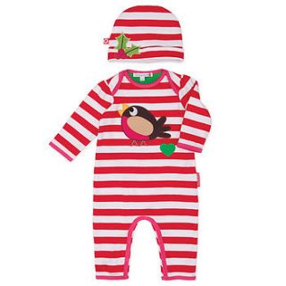 roberta the robin playsuit and hat set by olive&moss