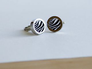 zebra stripes on cufflinks by indira albert