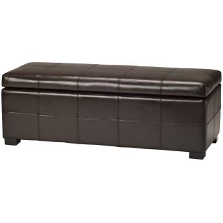 Safavieh Madison Brown Bicast Leather/wood Storage Bench