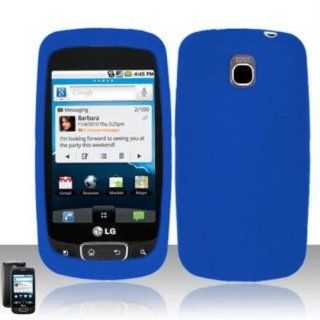 Blue Silicon Case for LG LG Optimus T P509 Cell Phones & Accessories