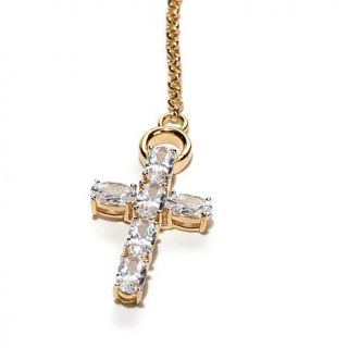 2.20ct Absolute™ Rosary Style 24" Cross Dangle Necklace