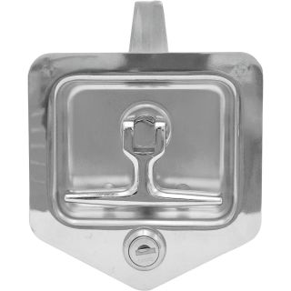 Buyers Stainless Steel Folding T-Latch With Blind Studs and Gasket — Fits 3 3/4in. x 4in. recess  Truck Box Accessories