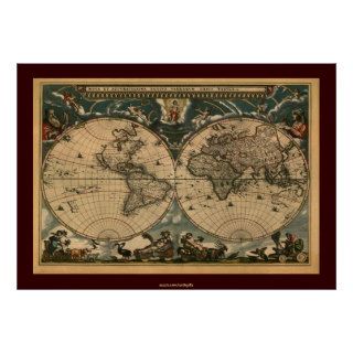 Decorative Arty Old World Map Poster