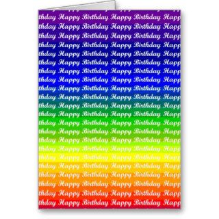 Rainbow Pride Birthday Greetings Greeting Cards