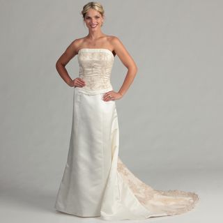 Eden Bridals Women's Blush Strapless Bridal Dress Wedding Dresses