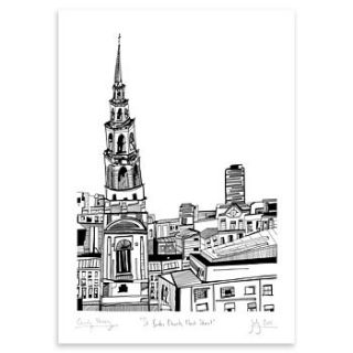 st. brides church london print by cecily vessey