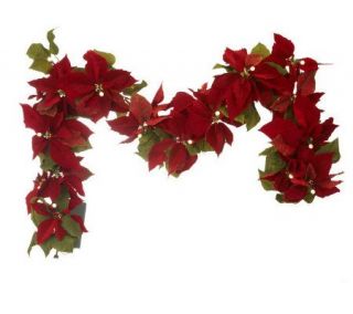 BethlehemLights BatteryOperated Poinsettia Garland with Timer —