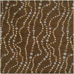 Hand tufted Brown Contemporary Geometric Mayflower Wool Rug (4 Square)