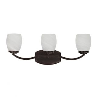 Transitional Three light Dark Rubbed bronze Bath Bar With Curved Arms