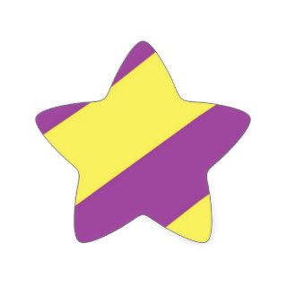 Purple & Yellow Stripes Star Sticker