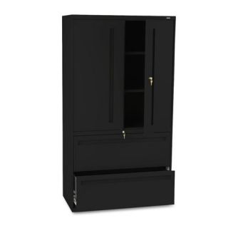 Hon 700 Series 36 inch Two drawer Black Lateral File Cabinet