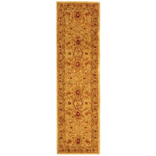 Handmade Mahal Ivory Wool Runner Rug (23 X 10)